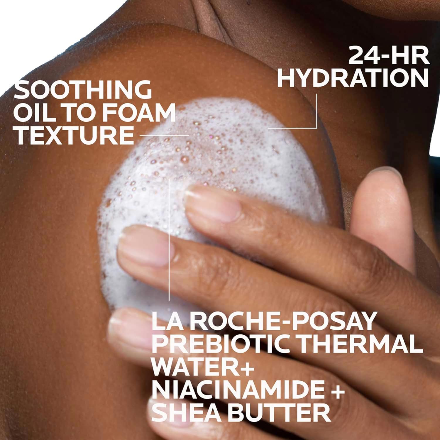 La Roche-Posay Lipikar AP+ Gentle Foaming Cleansing Oil, with Shea Butter | Gentle oil based face & body wash with niacinamide, fragrance free, soap free and provides long lasting hydration - Image 4