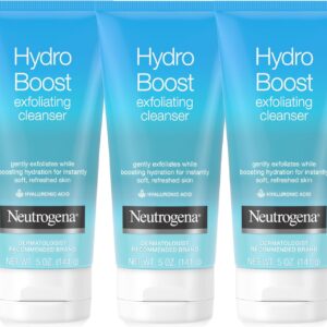 Neutrogena Hydro Boost Exfoliating Facial Cleanser Scrub, 5 oz, 3 Pack | Hyaluronic Acid, Clinically Proven to Increase Skin's Hydration Level, Non-Comedogenic, Oil- Soap- & Paraben-Free
