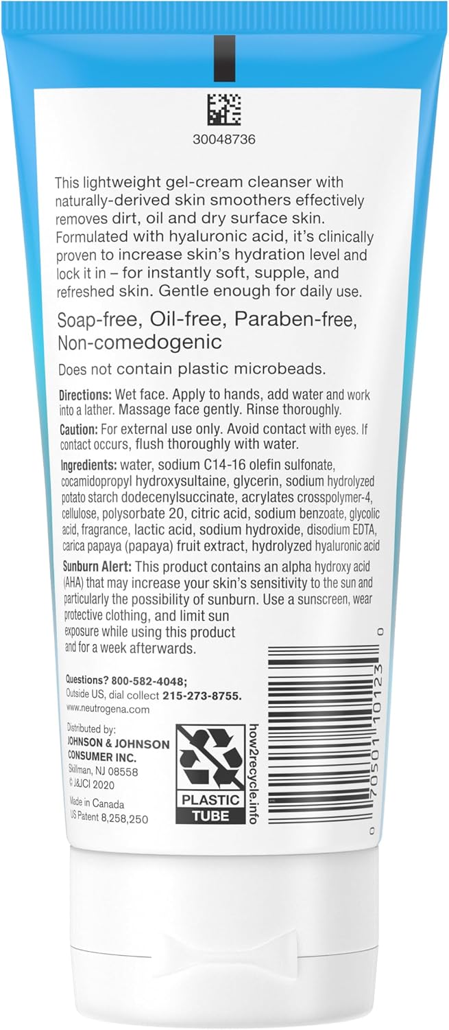 Neutrogena Hydro Boost Exfoliating Facial Cleanser Scrub, 5 oz, 3 Pack | Hyaluronic Acid, Clinically Proven to Increase Skin's Hydration Level, Non-Comedogenic, Oil- Soap- & Paraben-Free - Image 6