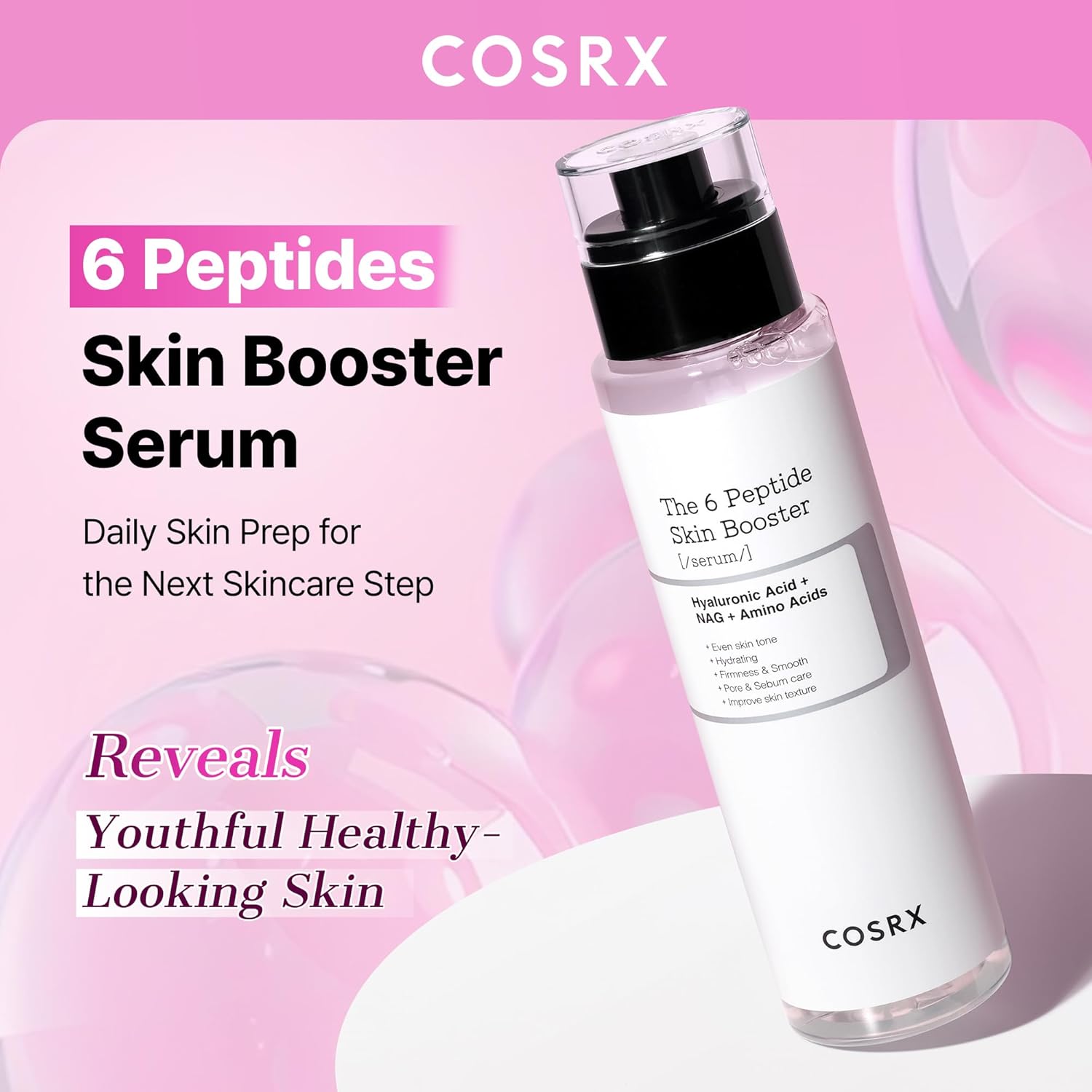 COSRX 6X Peptide Collagen Skin Booster Toner Serum for Dull Skin, 5.07 oz | Preps Skin with Copper Peptides, GHK-Cu for Uneven Skin Texture, Skin Renewal Boosting Facial Essence, Korean Skin Care - Image 4