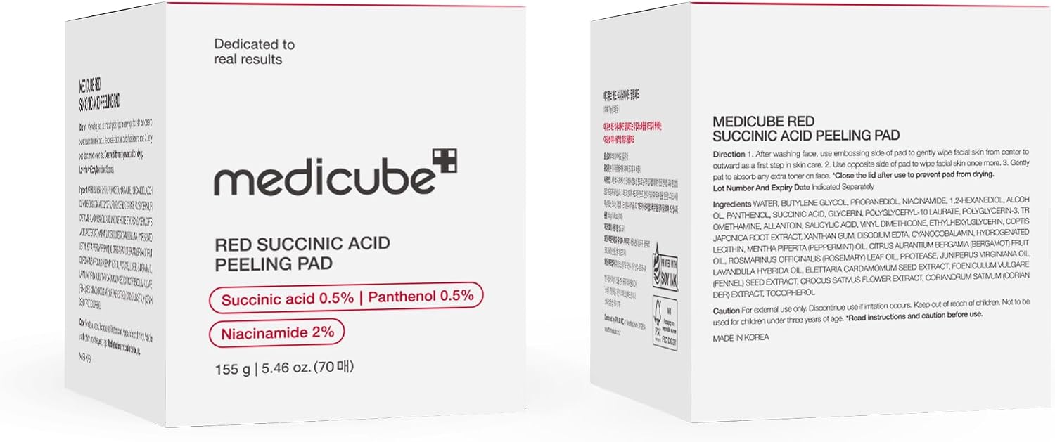 medicube Toner Pads Red Succinic Acid Panthenol Pad for Facial Peeling | Exfoliating Toner Pad for Breakout-Prone Skin - Niacinamide, AHA, BHA, and Panthenol, Non-Comedogenic, 70 Pads, 1 Pack - Image 8